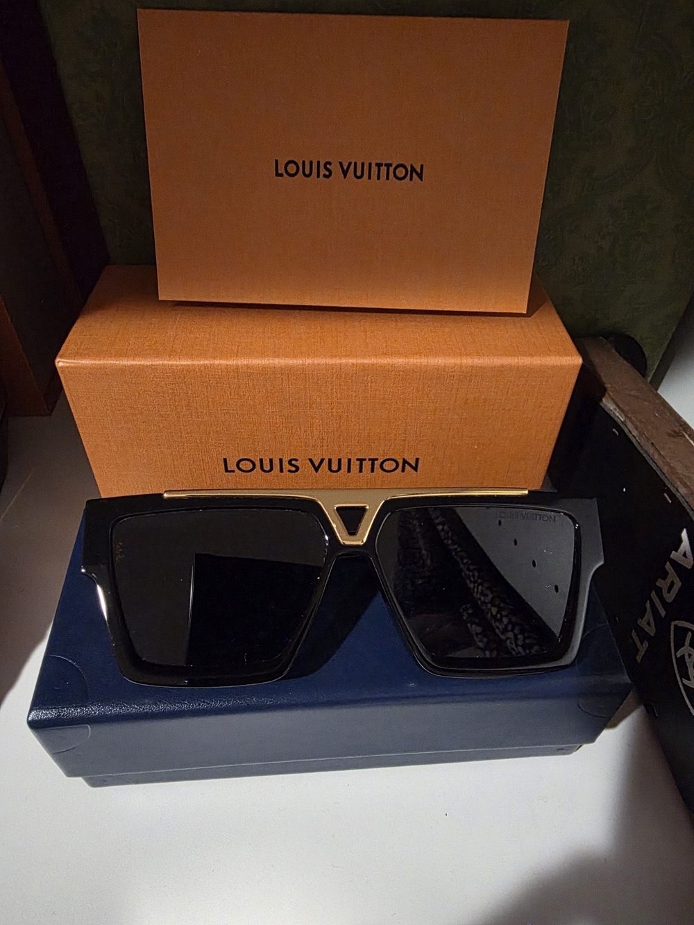 Louis Vuitton Men’s Black Square Sunglasses